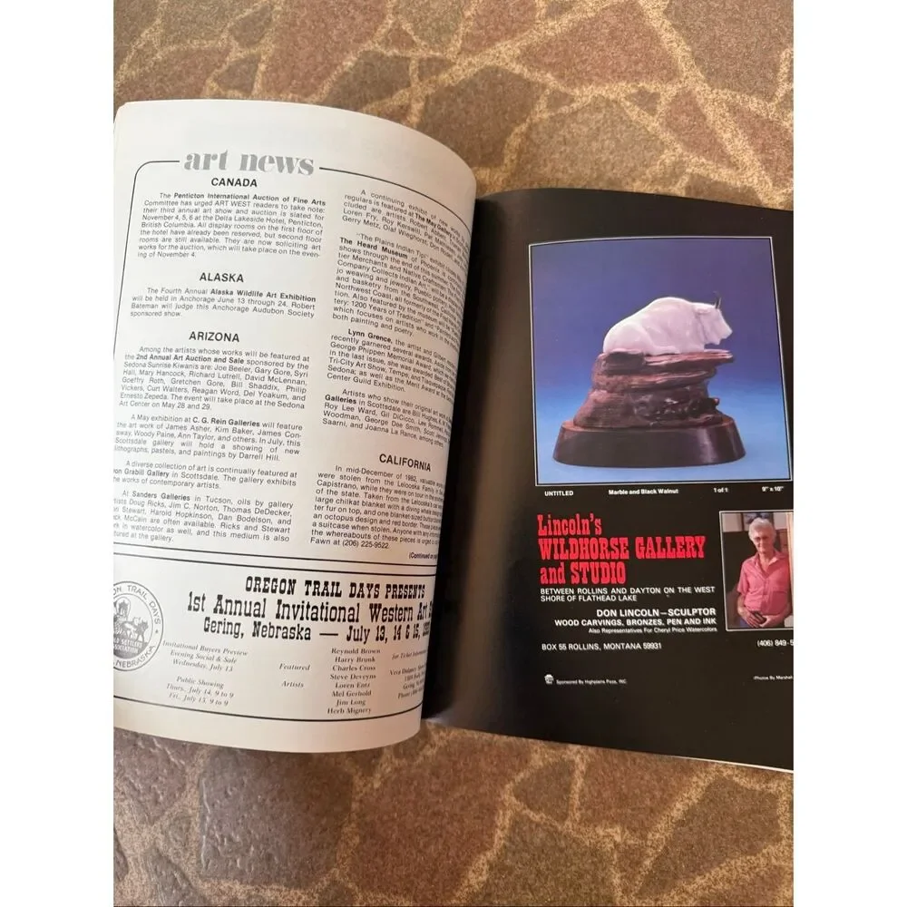 Vintage 1983 Art West Magazine Journal Western Cowboy